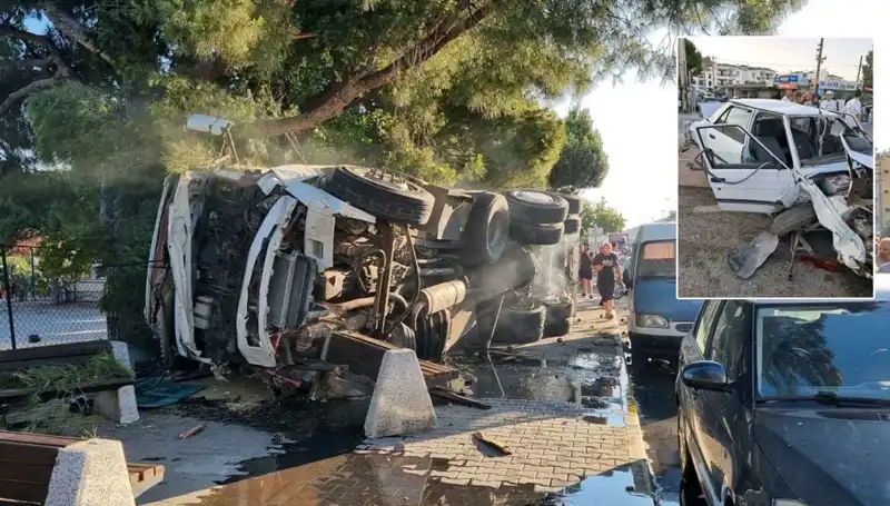 Freni Patlayan Kamyon, Trafik Işığında Bekleyen Araçlara Çarptı: Korkutan Kaza!